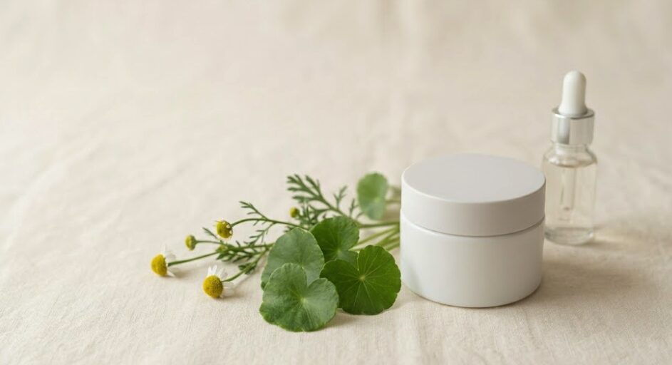 Rosacea skincare redness relief soothing cream with centella