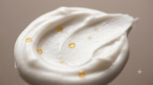 Rich cushioning cream texture of a pro-retinol night cream