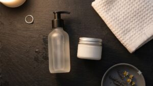 Salicylic acid cleanser paired with a pro-retinol night cream in an evening routine