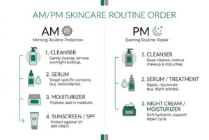 Skincare routine order for morning and evening