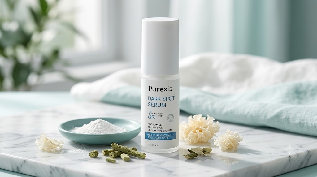 Tranexamic acid, niacinamide and kojic acid serum with botanical ingredients
